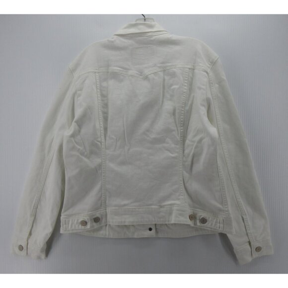 Levis Trucker XL Denim Moto Button Down White Tab Flap Pockets * - Picture 8 of 15